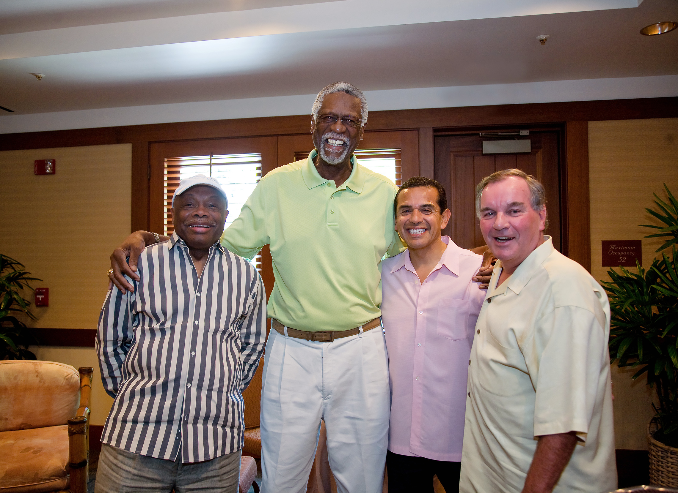Basketball great Bill Russell meets three Mayors: Willie Brown of San Francisco; Antonio Villaraigosa of Los Angeles; and Richard M. Daley, Mayor of Chicago.